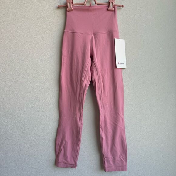 NWT Lululemon Align High Rise Crop 23" Pink Tide Size 0 XS LINED - Picture 1 of 6